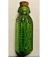Vtg 3 in One Oil Green Glass 3 Sided Corked Unopened Mini Sample Bottle NOS - £15.09 GBP