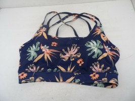 Walk Pop Women&#39;s Bikini Top WP0001B Navy Flowers Size Large - $180.65 MXN