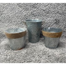 Home Is Where My Garden Is Galvanized Metal Buckets Lot Of 3 New - £21.88 GBP