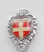 Collector Souvenir Spoon Denmark Danmark Flag Emblem Silver Plated - £10.38 GBP