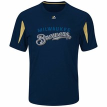 Men&#39;s Milwaukee Brewers Synthetic Tee Small (blue) Majestic NEW - £19.60 GBP