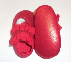 Baby Deer Red Mary Jane Dress Booties Crib Shoes Girls Newborn Size 0 Christmas - £22.12 GBP