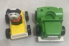 Vintage Fisher Price Little People Puppy Yellow Car Green Truck - £9.46 GBP