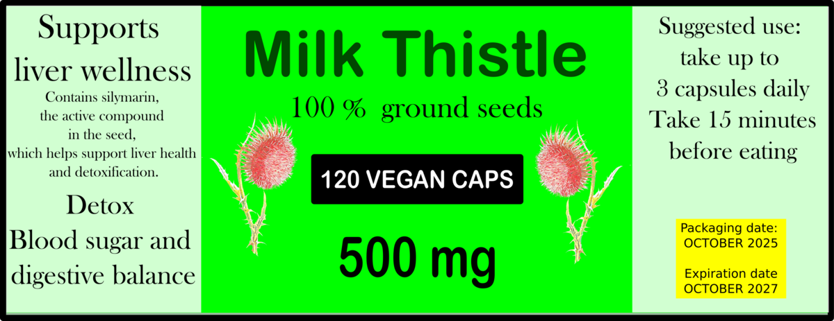 10 bottles - Milk Thistle Capsules 500 mg –120 Vegan Herbal Supplement – Natural Item image 2