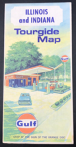 1970 Illinois Indiana Gulf Oil Tourgide Street Road Map -- Rand McNally - £7.58 GBP