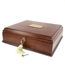 Vintage Small Metal Lock Jewelry Holder Treasure Chest Case Handmade Woo... - £115.54 GBP