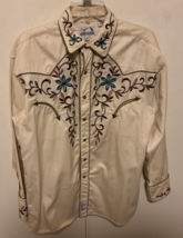 Panhandle Slim Retro Western Mens  M Brown Embroidered Pearl Snap Cowboy... - £74.29 GBP