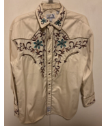 Panhandle Slim Retro Western Mens  M Brown Embroidered Pearl Snap Cowboy... - $131.34 CAD