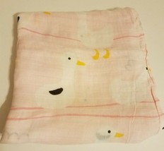 Baby Blanket Pink with White Duck Design 47&quot; x 39&quot;* - £7.62 GBP