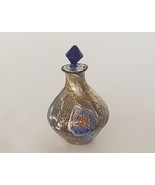 Vetro Di Murano Gold Fleck Glass Perfume Bottle w Cobalt Blue Stopper Italy - $299.99