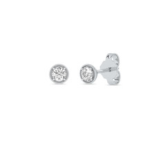14k White Gold 0.25Ct TDW Lab Created Round Diamond Solitaire Stud Earrings - £318.56 GBP