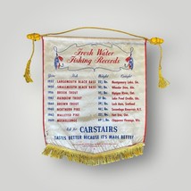 Fresh Water Fishing Records Banner Carstairs Whiskey 1950&#39;s Mancave Bar Decor - £222.11 GBP