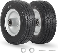 8-Inch Flat-Free Tire, 2.50-4 Solid Tire and Wheel, 5/8&quot; Bearings, 2.2&quot; ... - $64.34
