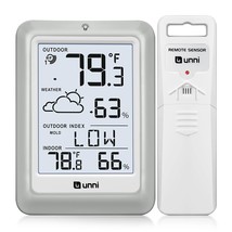 Indoor Outdoor Thermometer Hygrometer Wireless Weather Station Temperature Humid - £38.38 GBP
