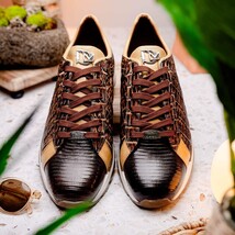 Portici Genuine Crocodile and Lizard Fashion Sneaker Orix / Brown image 8