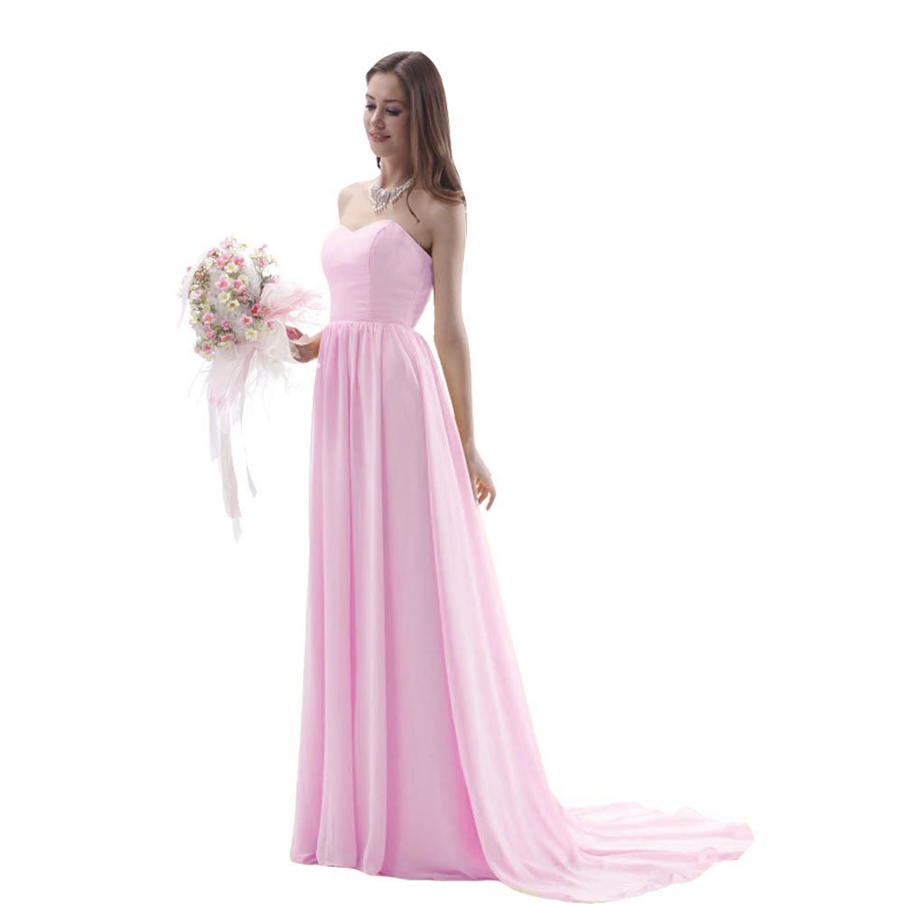 Kivary Women's Long Sweetheart Simple Prom Bridesmaid Dresses Pink US 22W