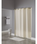 Hookless Shower Curtain Beige Textured Box Print 71 x 77&quot; Water Repellen... - $20.23 CAD