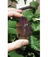 Blue sumatra Amber / Bernstein palmpiece / freeform - €42,20 EUR
