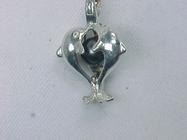 Dolphin Pendant With Removable Tahitian Pearl In Sterling Silver   Vintage - £43.10 GBP