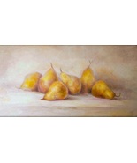 Cuadro al óleo con peras. Bodegón moderno. Peras al óleo. Pintura con pe... - $295.00