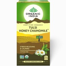 Organic India Herbal Tulsi Honey Chamomile Tea 25 Tea Bags (Pack of 2) - £11.17 GBP