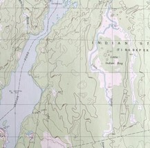 Map Indian Pond So Maine USGS 1988 Topographic Geological 1:24000 27x22&quot; TOPO14 - £35.82 GBP