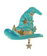 Elegant Aqua Witch Hat Brooch - $11.83