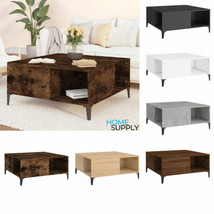 Modern Wooden Square Shape Living Room Coffee Table With Open Storage Metal Legs - £67.30 GBP+