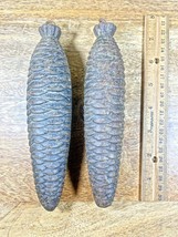 Match Pair Cast Iron Pine Cone Weights (1114g and 1121g) 7 1/8&quot; Long (K9862) - £39.95 GBP
