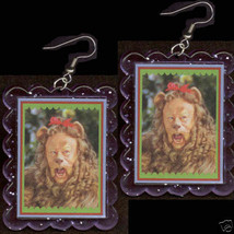 Huge Funky Wizard Of Oz Cowardly Lion Earrings Character Costume Charm Jewelry - £5.41 GBP