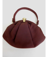Vintage Brown Textured Evening Purse w/ Satiny Liner - £14.88 GBP