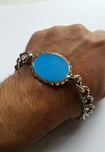 Stunning Steel Salman Khan Style Movie Prem Ratan Dhan Payo Turquoise Bracelet D - £8.21 GBP