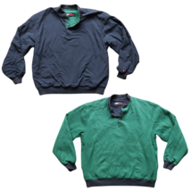 Tommy Hilfiger Reversable Golf Pull Over Jacket Snaps Green Navy  Blue Size L - £27.06 GBP