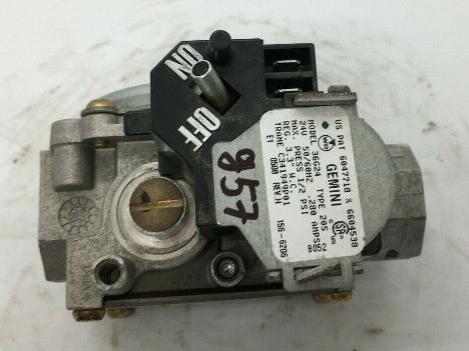 White Rodgers Gemini Gas Valve 36G24 205 Trane C341949P01 used #G57 - $36.47