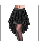 Renassaince Gothic Black Floral Lace Over High Low Hem Back Zips Kittle ... - £41.65 GBP