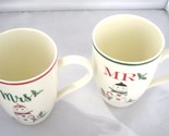  Lenox Hosting The Holidays Mr. &amp; Mrs. Marshmallow Christmas Mug Set of 2 - $12.99