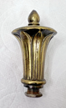 Vintage Lamp Finial Feather Torch Shape Solid Brass 2.5 In Tall - $28.22