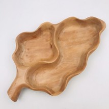 Vintage John Roberts Co Large Divided Wood Leaf Tree Tray 16&quot; x 9.5&quot;  - £19.88 GBP
