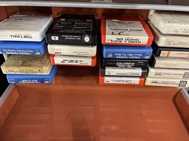 Lot of 18   8-Track Tapes Country And Jazz In 8 Track Storage Case Untested - £14.86 GBP