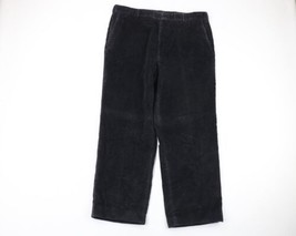 Vintage 90s Streetwear Mens 40x29 Faded Flat Front Wide Leg Corduroy Pants Black - £38.62 GBP