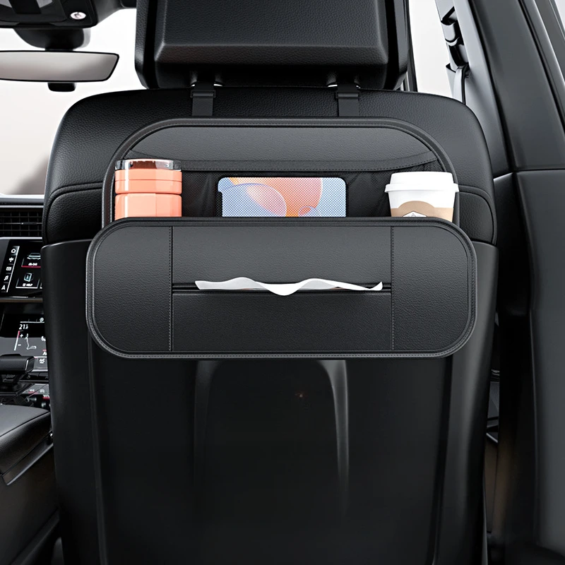 Fiber Leather Car Storage Bags - Automotive Goods Stowing Tidying Tissue Boxes - £21.97 GBP