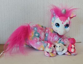 Unicorn Surprise Plush Pink Tie Dye Mother 3 Babies Licorice Star Family Stuffed - £14.76 GBP