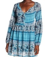 Show Me Your Mumu Sienna Swing Tunic Blue Multi Print Boho Festival Sz X... - $68.51 CAD