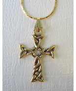 Celtic Cross Goldtone Necklace with Gold Plated Chain - $13.70 CAD