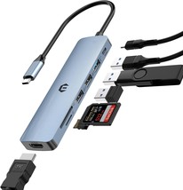 7 in 1 USB C Hub USB Adapter 5 Gbps Data Transfer a 7 in 1 hub Featuring 4K HDMI - £22.66 GBP