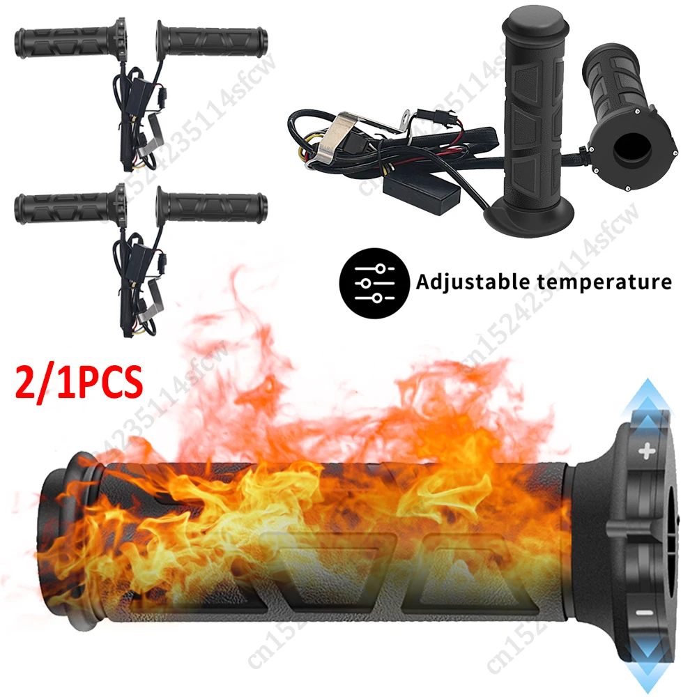 2/1PCS Motorcycle Hand Heated Grips Electric Molded Grips Hand Warmers Motorbike - £19.28 GBP+