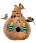 &quot;BEE POSITIVE&quot; BIRDHOUSE - Amish Hand Painted Honey Bees Gourd - $1,012.15 MXN
