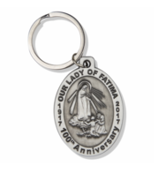 2&quot; Pewter Oval Our Lady Of Fatima 100TH Anniversary Key Chain - £23.72 GBP