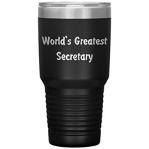 World&#39;s Greatest Secretary - 30oz Insulated Tumbler - Black - £25.24 GBP