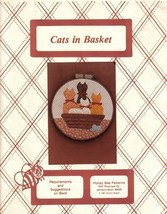 Quilted Applique Cats in Basket Pattern 1981 by Sharon Wright Honey Bee Patterns - £5.48 GBP